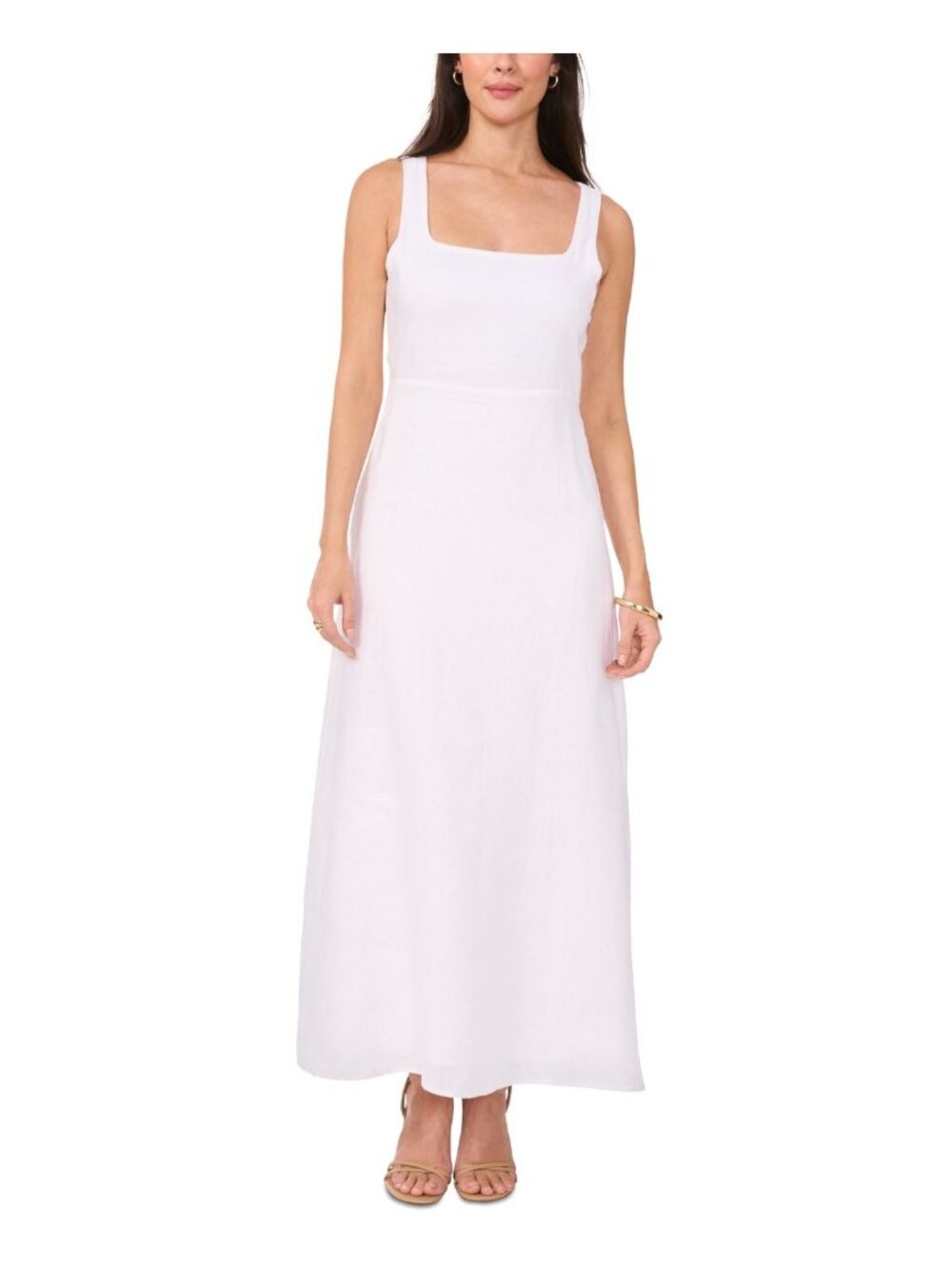NWT Vince Camuto Square-Neck Linen-Blend Maxi Dress S MSRP $169